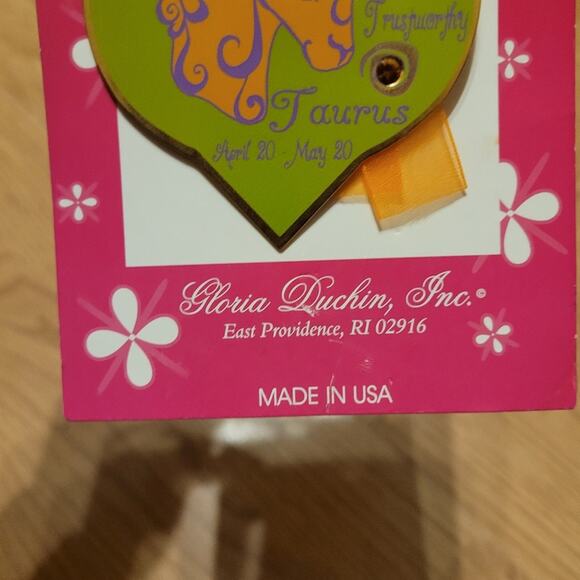 Vntg Zodiac Sighn Bag Charm Taurus With Swarovski Stone USA Made Gloria Duchin - Picture 3 of 7